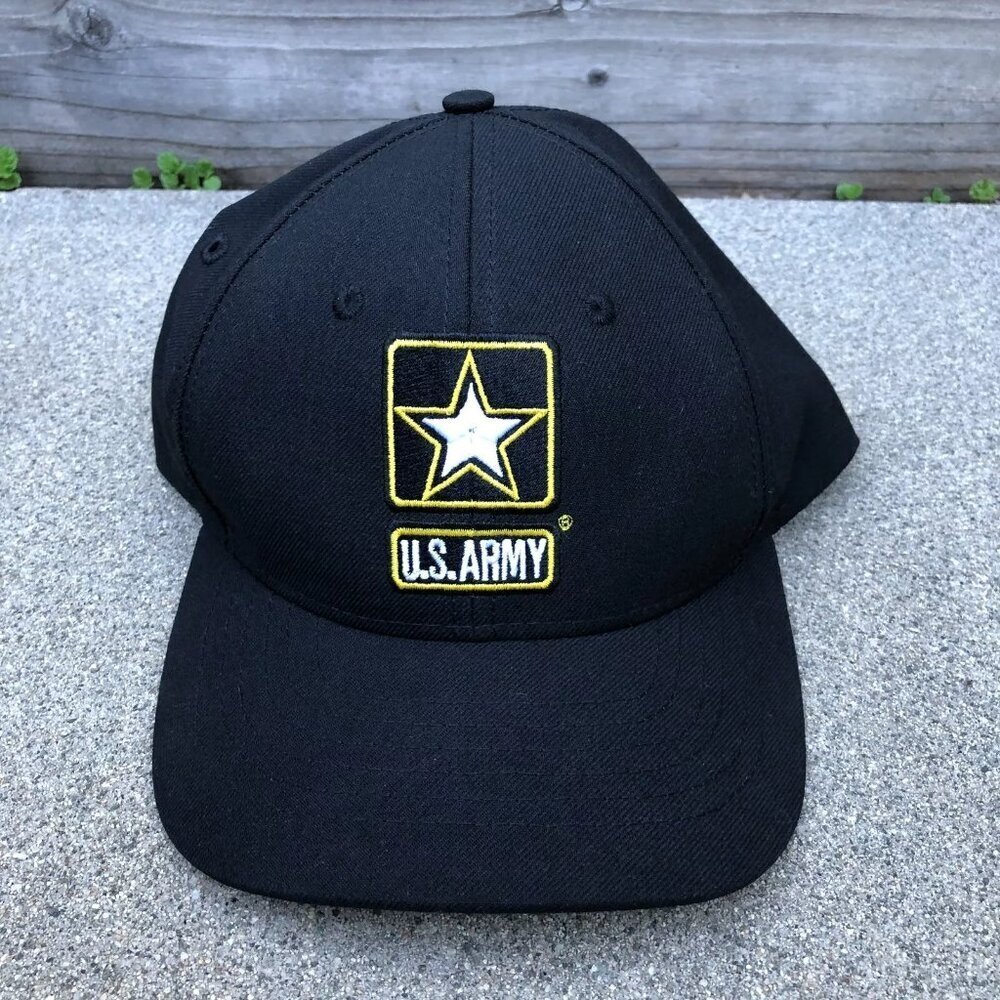 U.S. ARMY Baseball Hat Men's Black Adjustable Cap USA​​​